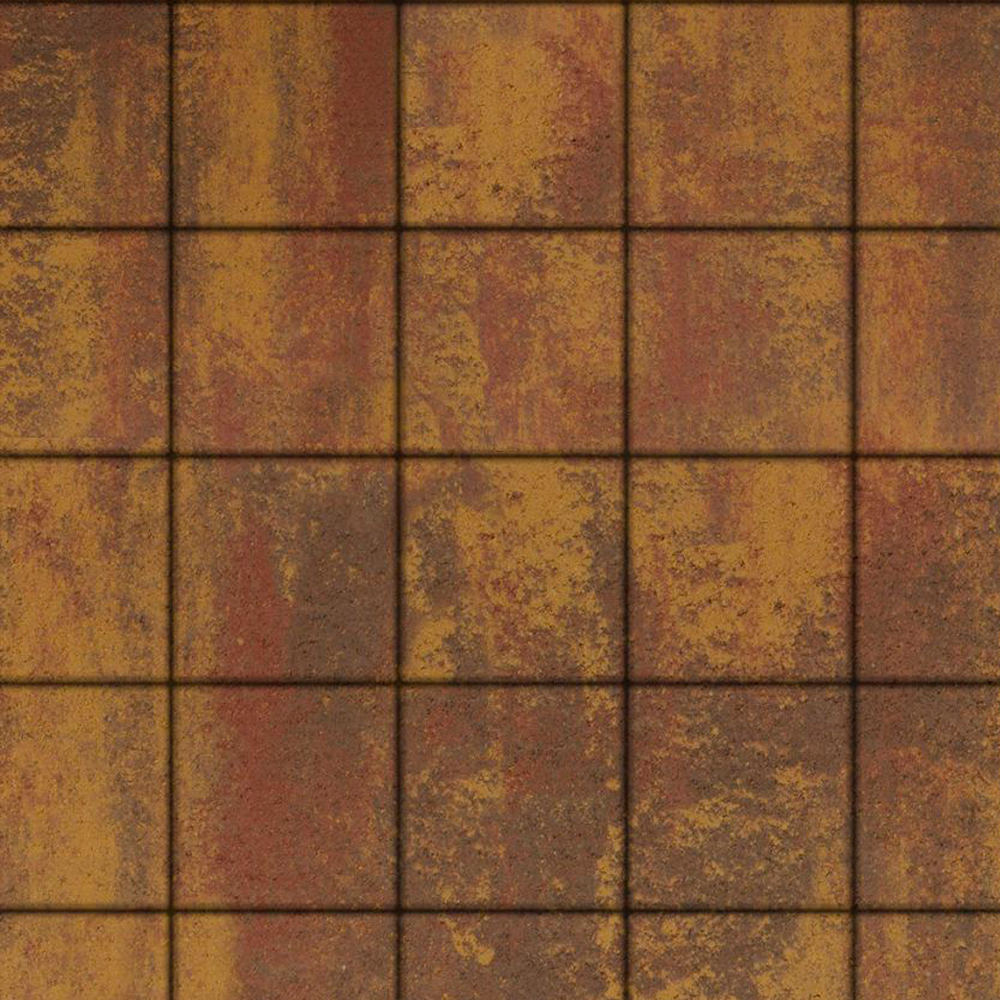 Тротуарная плитка КВАДРАТ 200х200 мм - Листопад гладкий Осень