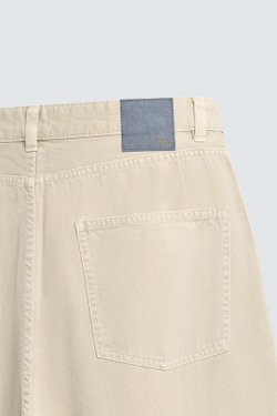 ZARA ДЖИНСЫ BAGGY FIT, ПЕСОЧНЫЙ
