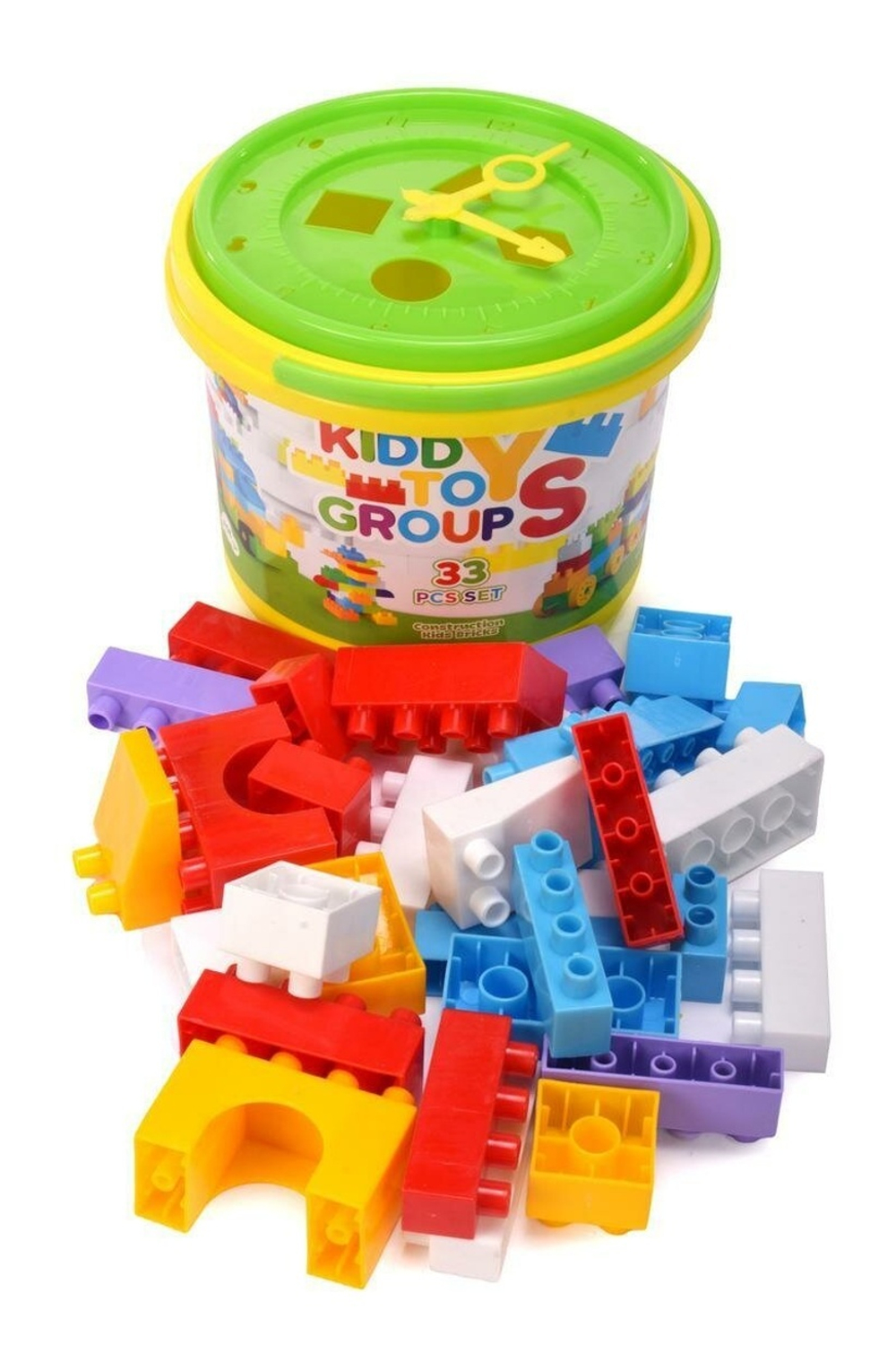 Конструктор в ведре BLOCKS №33. Артикул Арт.№043(в наборе 33 детали конструктора, ведро, крышка от в