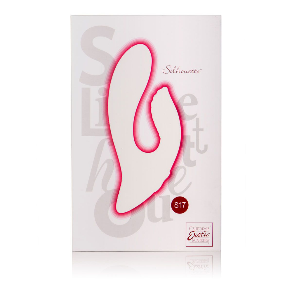 Красный перезаряжаемый вибратор со стимуляцией клитора Silhouette S17 (Цвет: красный)