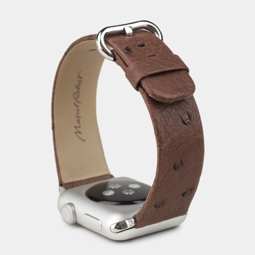 Ремешок для Apple Watch 40/41/42 mm из кожи страуса, коричневого цвета