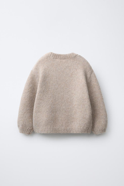ZARA ОДНОТОННЫЙ СВИТЕР, БЕЖЕВЫЙ