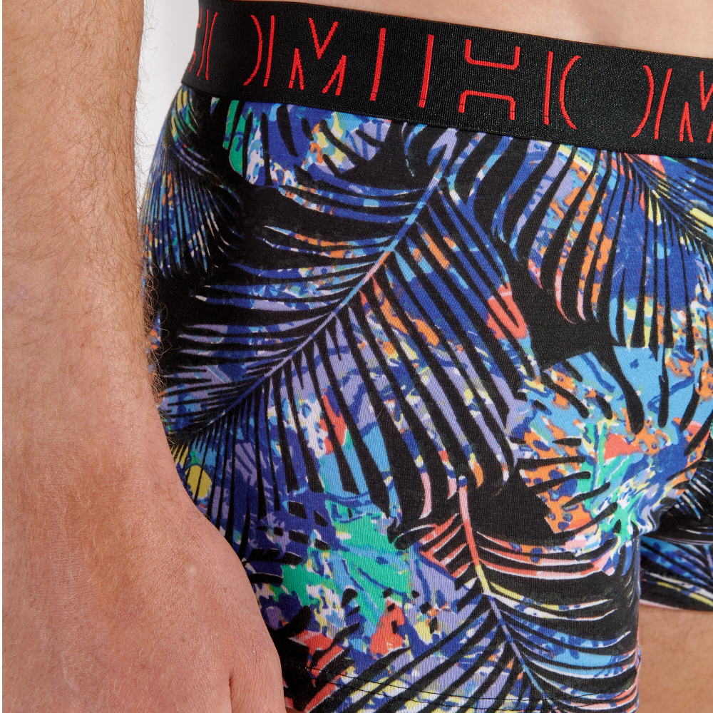 Мужские трусы боксеры набор из 3-х штук (черные, черные с принтом, серые ) HOM JORGE #2 Boxer Briefs 3p 402733_40T033