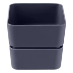 Кашпо для цветов пластиковое 0,45л «Фиори» Антрацит
