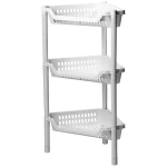 Полка угловая ЕВРО на колесах (3 секции) Белый 0,57,38х0,27м