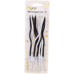 Свечи в торт «Волшебный узор» 12 шт. 14,5 См, белый/черный