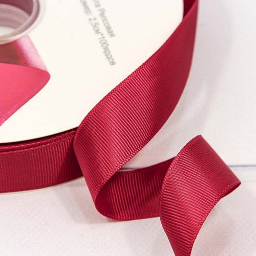 Лента Репсовая Тёмно красная