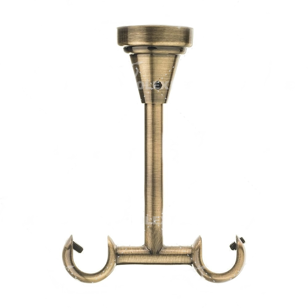 Кронштейн потолочный двойной d16/16 мм, цвет антик