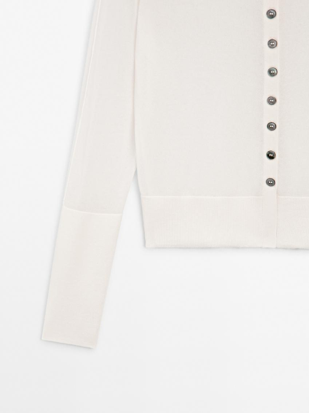 Massimo Dutti Кардиган из тонкой хлопчатобумажной смеси, натуральный