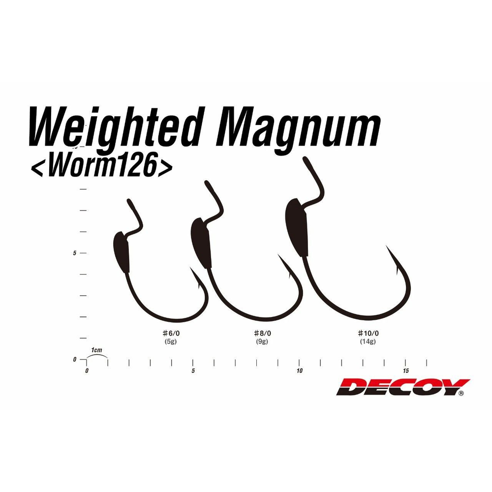 Крючок Decoy одинарный Worm 126 #6/0 (в упаковке 3 штуки)