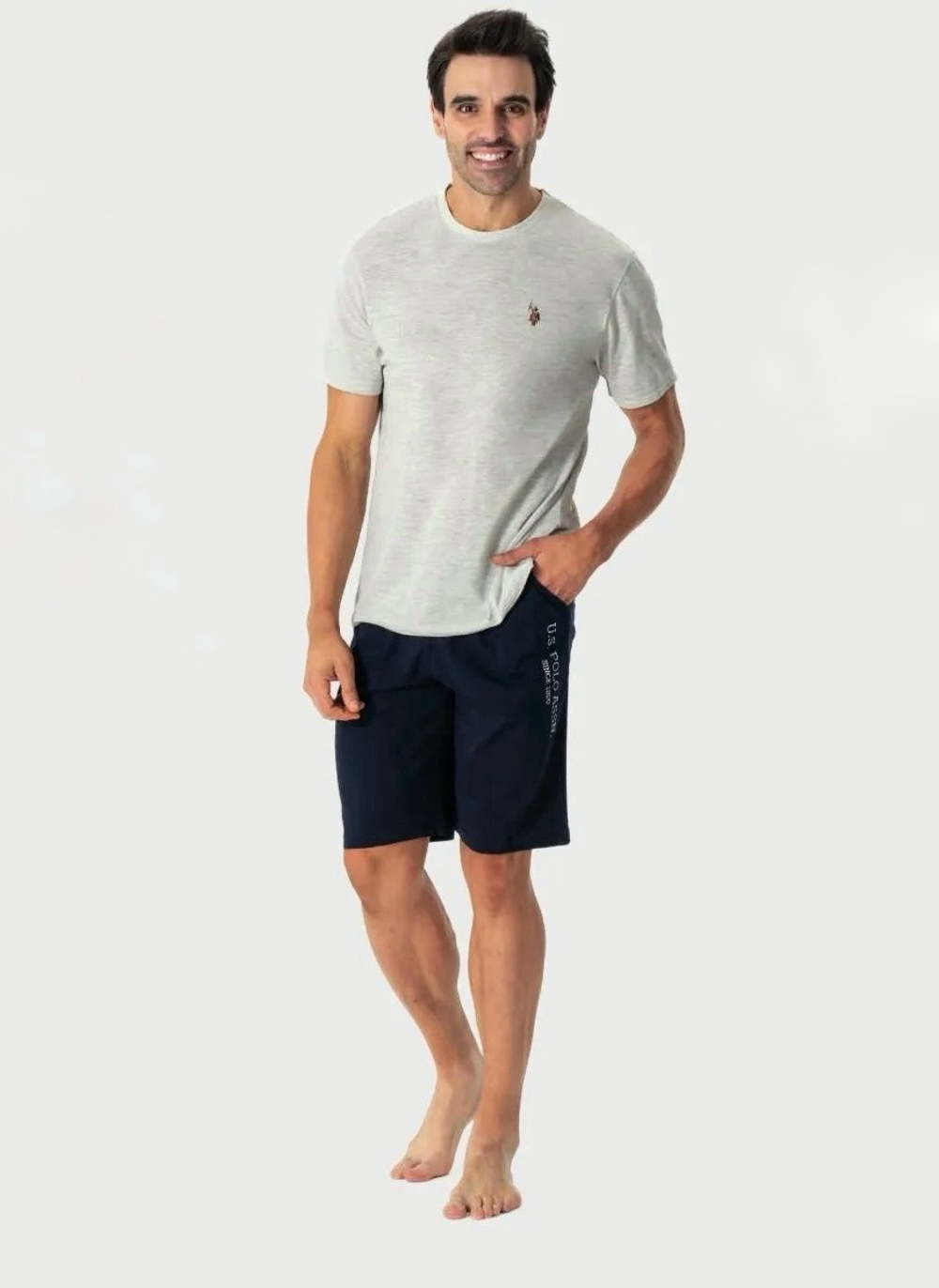 Пижама с футболкой и шортами U.S.Polo Assn | grey
