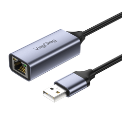 LAN-адаптер USB 2.0 VegGieg | RJ45 100 Мбит/с | Чип RTL-8152B | Без драйверов | Индикатор