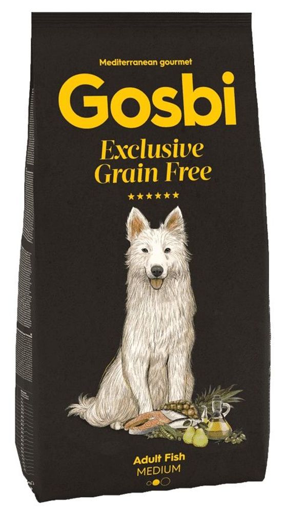 *Gosbi 3кг беззерновой корм для соб. сред. пород с рыбой(Уценка)