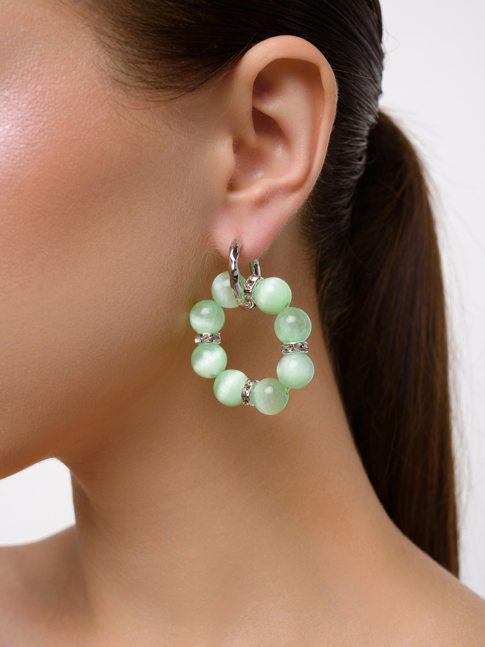 Серьги "Wheel" light green