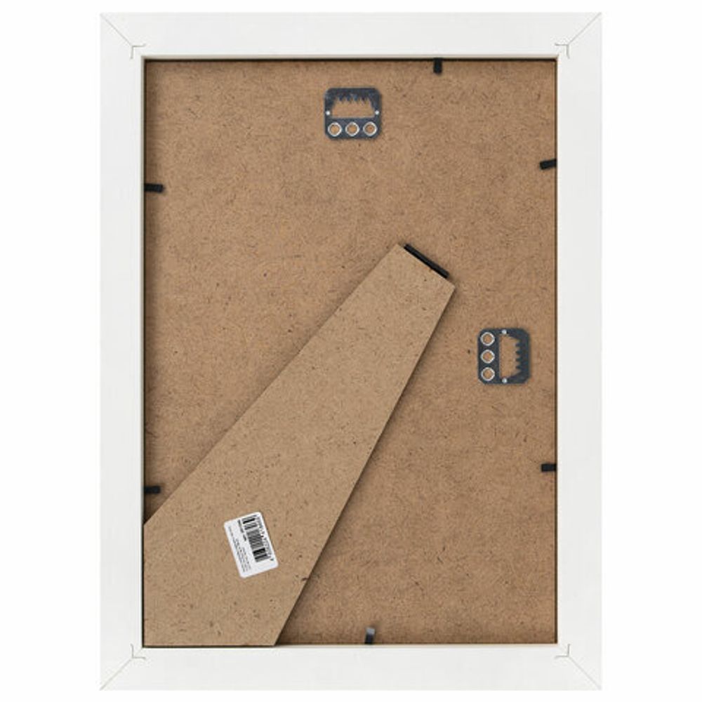 Рамка 21х30 см с паспарту 13х18 см небьющаяся, багет 26 мм МДФ, BRAUBERG "Ambassador", белая, 391366