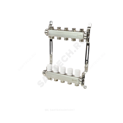 Группа коллекторная нержавеющая сталь 1" ВР/ВР 11 вых 3/4" НР под евроконус с регулирующими балансировочными клапанами 9504 Aquasfera 9504-10