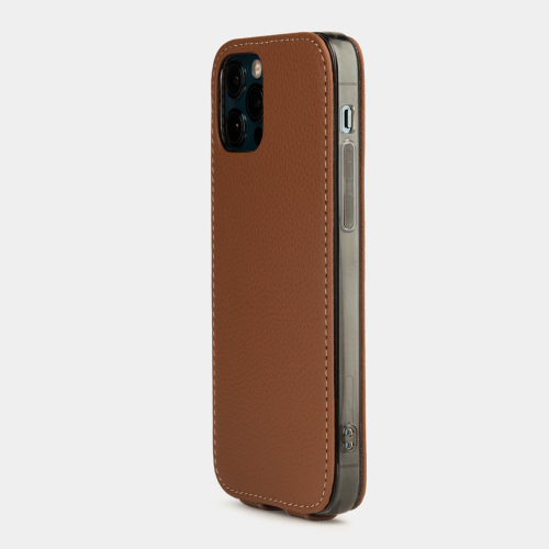 Чехол для iPhone 12 Pro Max из натуральной кожи теленка, цвета карамель