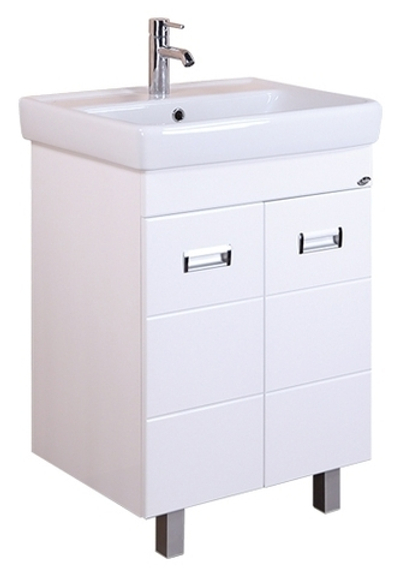 Тумба Onika БАЛТИКА-КВАДРО Black 55.11 с раковиной Santek ТИГОДА 55