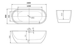 Акриловая ванна ARTMAX AM-218-1800-800