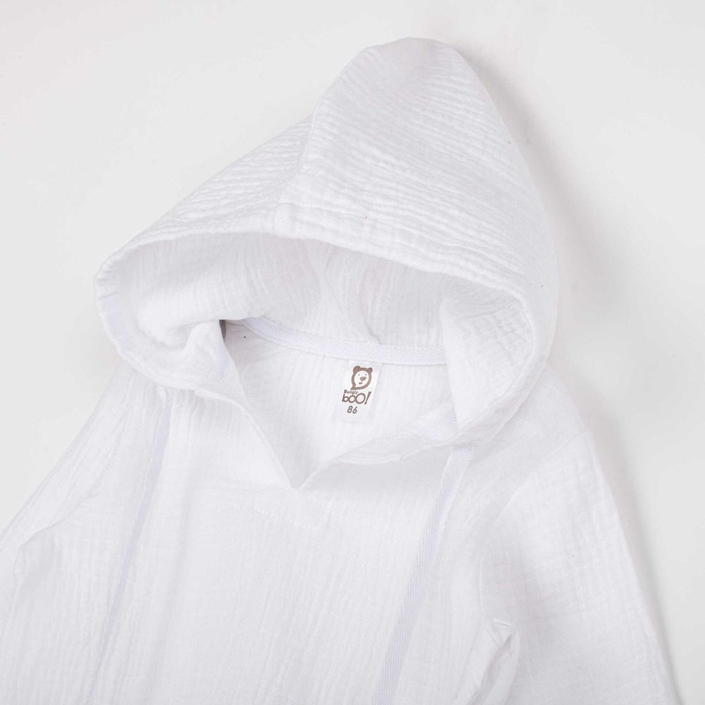 Рубашка муслиновая с капюшоном "Молоко" 7+