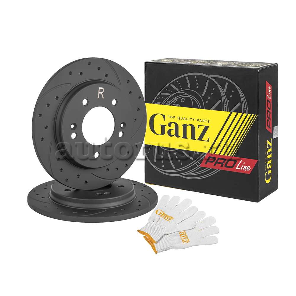 Диск тормозной задний перфорированный PRO-LINE с покрытием (комплект 2 шт) HYUNDAI CRETA 2016-> /D=262MM GANZ GIJ10145S
