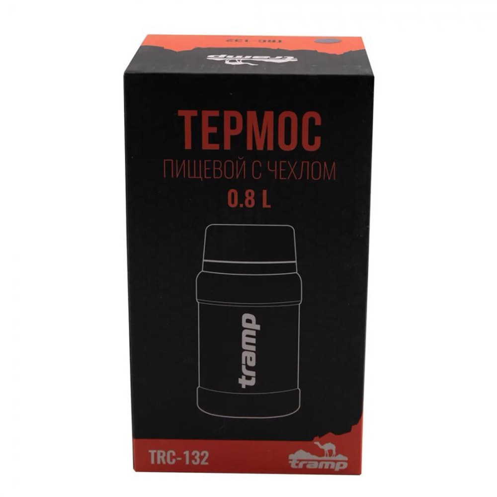 Термос TRAMP с широким горлом 0.8 л с сумкой, артикул TRC-132, цвет Оливковый