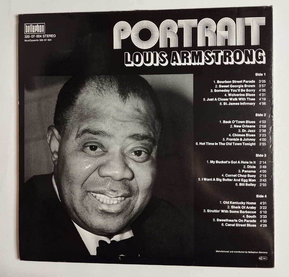 Винтажная виниловая пластинка LP Louis Armstrong Portrait (Germany 1977)