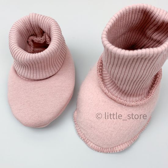 Пинетки "Simple" из футера с начесом, Пудра