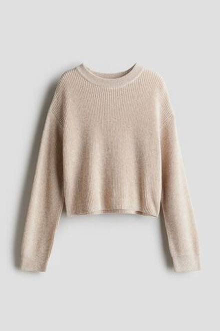 H&M Вязаный свитер, светло-бежевый