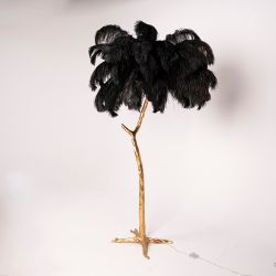 Торшер страусиные перья Feather Lamp A MODERN GRAND TOUR черный