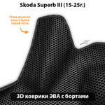 Автомобильные коврики ЭВА с бортами для Skoda Superb III (15-25г.)