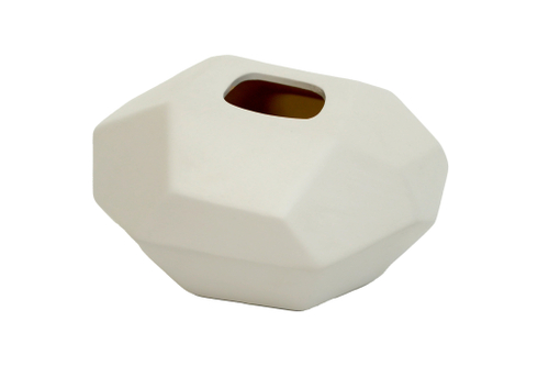 ВАЗА ПЛОСКАЯ ПОЛИГОНАЛЬНАЯ БЕЛ