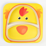 4780233 Набор бамбуковой посуды «Цыпленок», 5 предметов: тарелка, миска, стакан, вилка, ложка