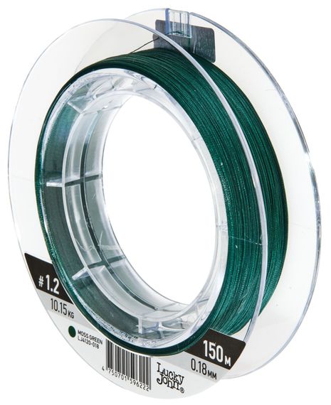 Шнур плетёный Lucky John Addict х8 BRAID Moss Green 150/018