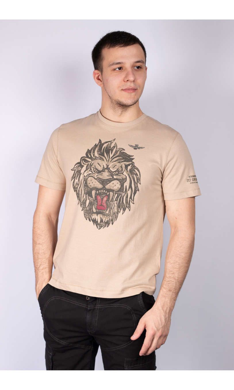Футболка с принтом льва AERONAUTICA MILITARE
