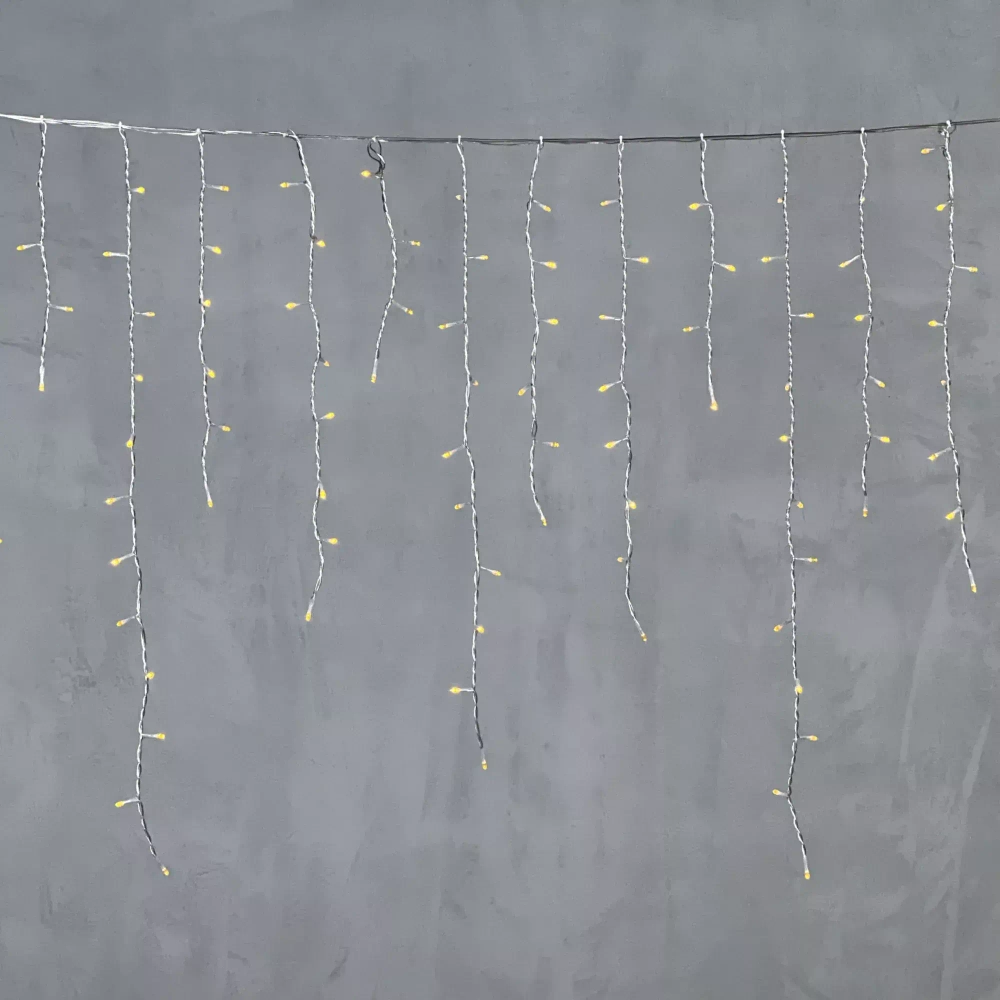 Светодиодная бахрома 5*0,9 м., 348 желтых LED ламп, силиконовый прозрачный провод, Beauty Led (ECC348-10-2Y)