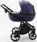 Детская коляска Adamex Bibione Deluxe 3 в 1 BI-SM09 (Т.СИН.ПЕРЛ.ПЕРФ.КОЖА)