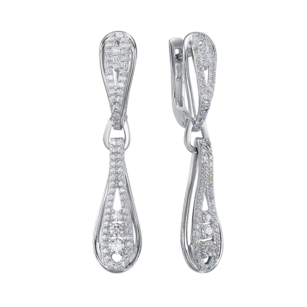 Серьги из серебра 925 пробы с Фианит