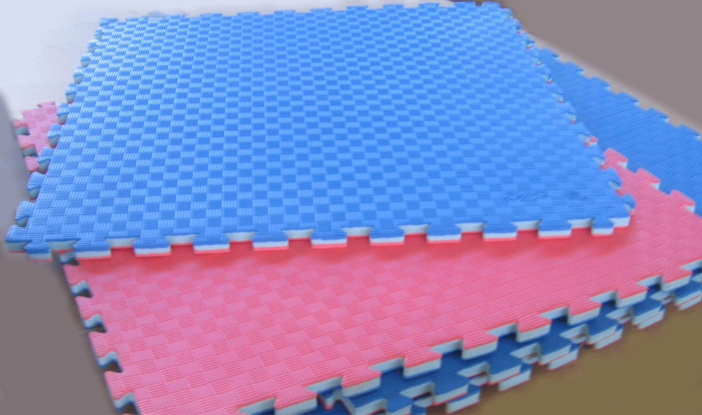 Будо-мат (татами) BABYPUZZ (1 плита 100x100x2см, 1кв.м./уп) "Сине-красный"