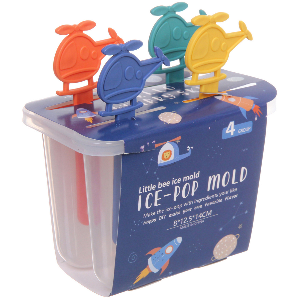 Форма для приготовления мороженого «Вертолет» 4шт 8*12,5*14см