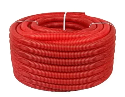 Труба гофрированная ПНД d 50/39,6 мм (нар/вн), красная, 5 метров