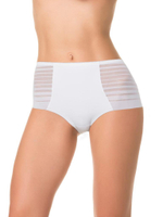 Высокие трусики-слипы с полосками по бокам (Размер: L) (Цвет: молочный)