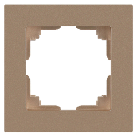 Рамка для розеток и выключателей Intro Accent 6-501-04 на 1 пост, СУ, шампань