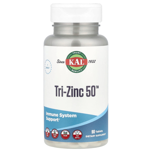 KAL, Tri-Zinc 50™, 90 таблеток (50 мг в 1 таблетке)