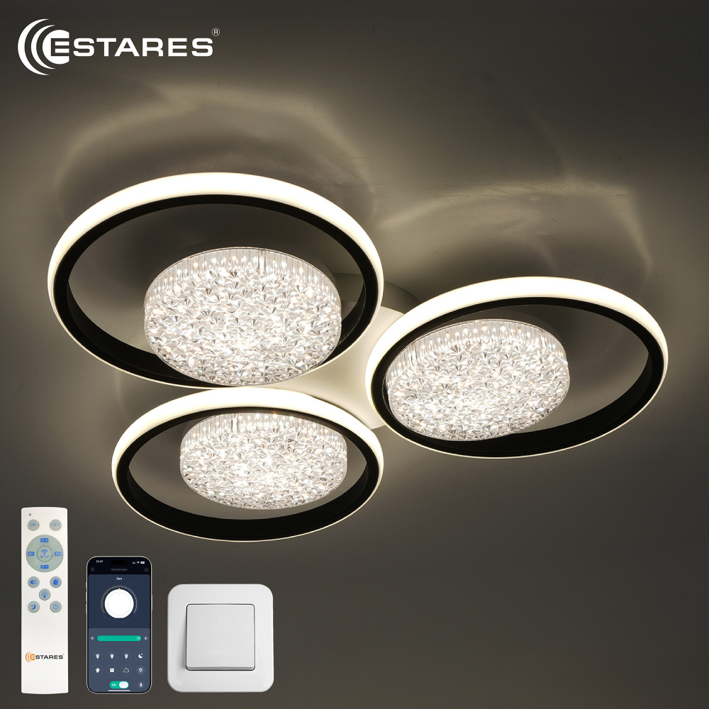 Управляемая светодиодная люстра POLLO double 100W 3R-APP-550x70-BLACK/WHITE/WHITE-220-IP20