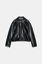 Искусственная кожа бомбер куртка - ZARA