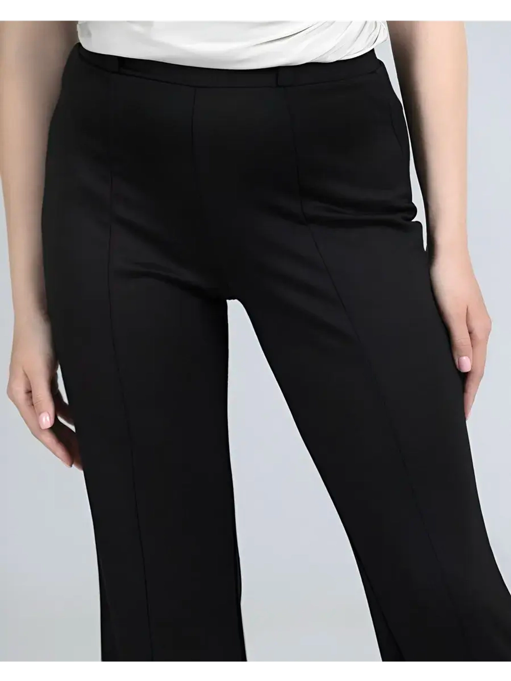 Брюки клеш от колена трикотажные