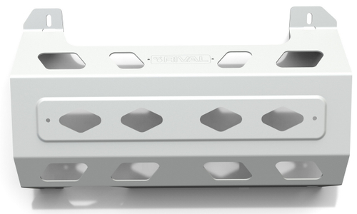 Защита глушителя Rival для Jeep Wrangler JL (V - 2.0T; 3.6) 2017-н.в., штампованная, алюминий 6 мм, с крепежом, 2333.2750.1.6