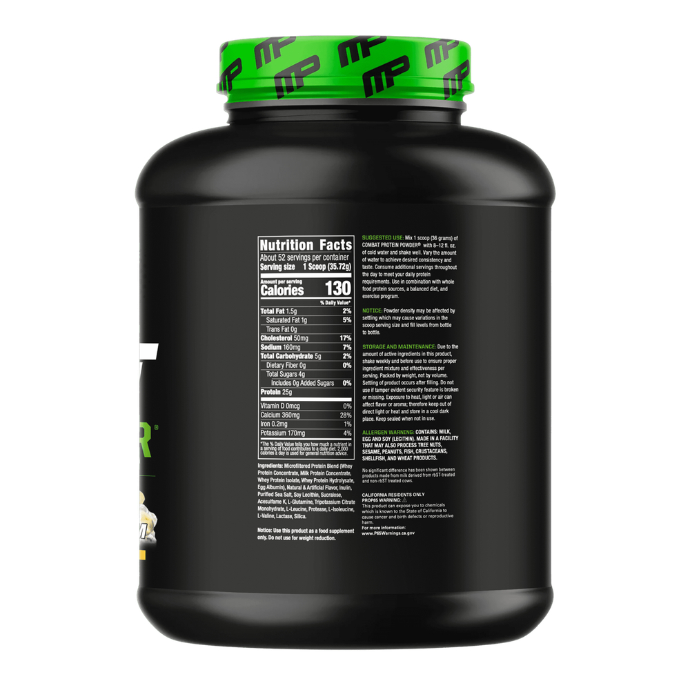 MusclePharm, Combat, протеиновый порошок, со вкусом бананового крема, 1,81 кг (4 фунта)