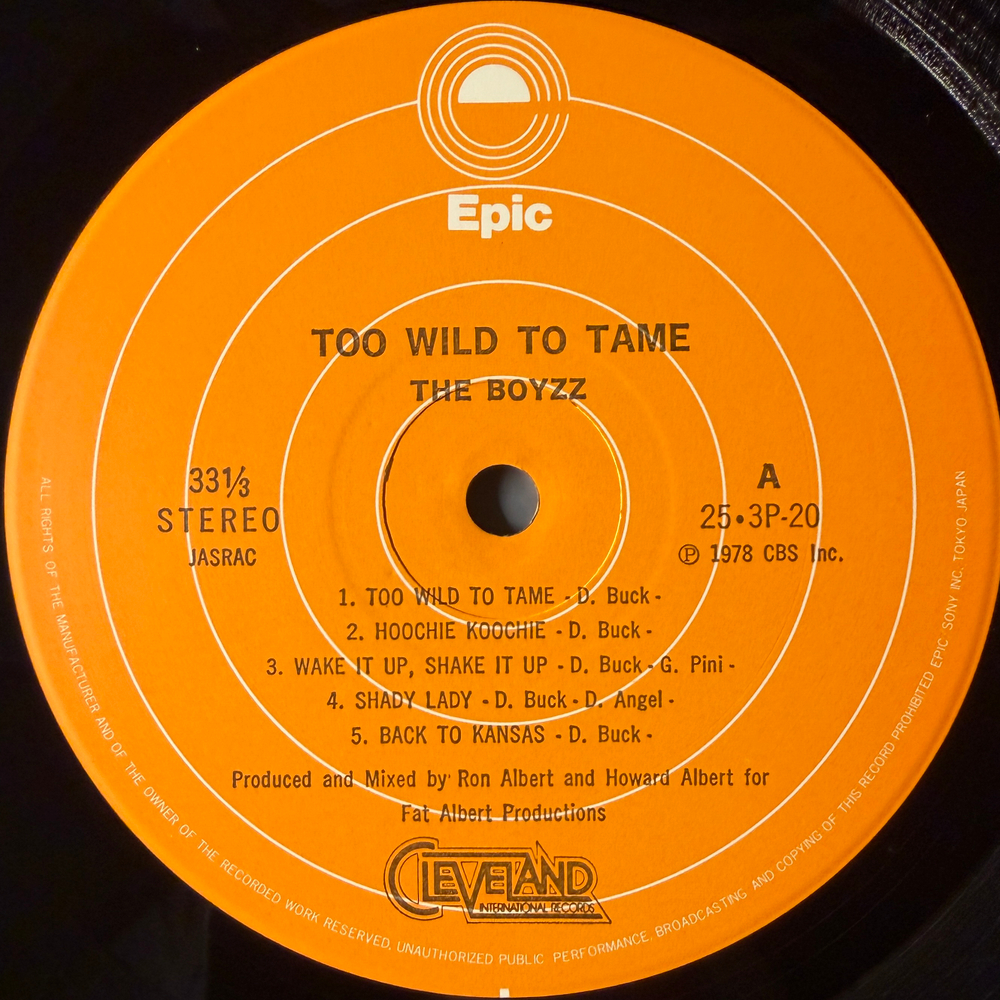 The Boyzz ‎– Too Wild To Tame (Япония 1978г.)
